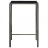 Mesa de bar para jardim 70x70x110 cm vidro e vime PE cinzento 2