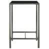 Mesa alta de jardín ratán sintético y vidrio gris 70x70x110 cm 3