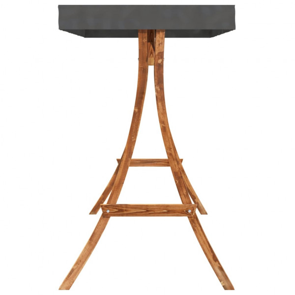 Estructura columpio y techo antracita madera curvada color teca M 4