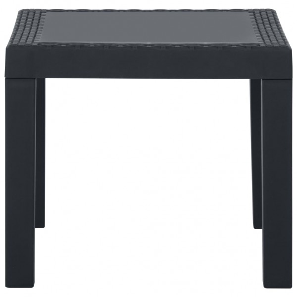 Set de muebles de jardín 3 piezas con cojines plástico gris M 4