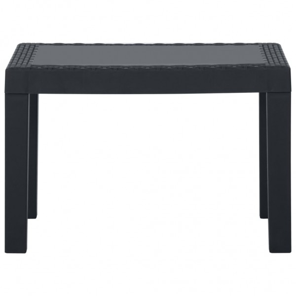 3 pcs conjunto lounge de jardim c/ almofadões plástico cinzento M 5