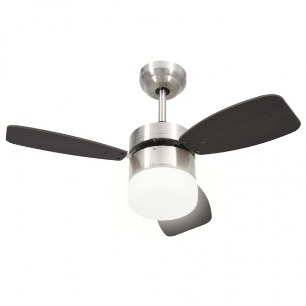 Ventilador de techo con luz con mando marrón oscuro 76 cm M 3