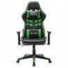 Silla de gaming de cuero sintético negro y verde 2