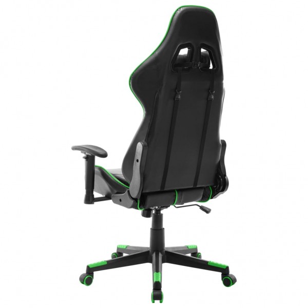 Silla de gaming de cuero sintético negro y verde M 4