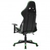 Silla de gaming de cuero sintético negro y verde 4
