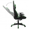 Silla de gaming de cuero sintético negro y verde 5