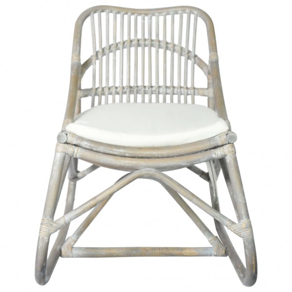 Silla de ratán lino gris M 2