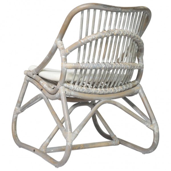 Silla de ratán lino gris M 4