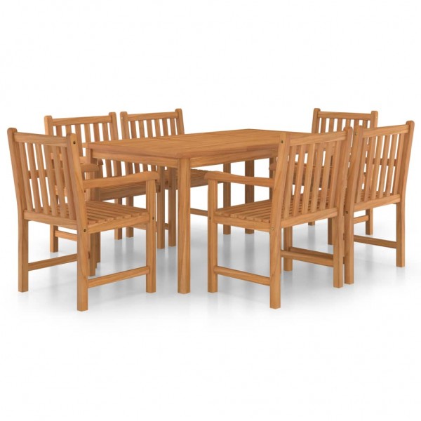 Conjunto de comedor de jardín 7 piezas madera maciza de teca D