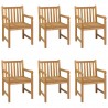 Conjunto de comedor de jardín 7 piezas madera maciza de teca 2
