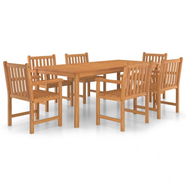 Conjunto de comedor de jardín 7 piezas madera maciza de teca D