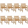 Conjunto de comedor de jardín 9 piezas madera maciza de teca 3