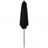 Guarda-sol de jardim com poste de madeira 270 cm preto 4