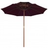 Sombrilla de dos pisos palo de madera burdeos 270 cm 3