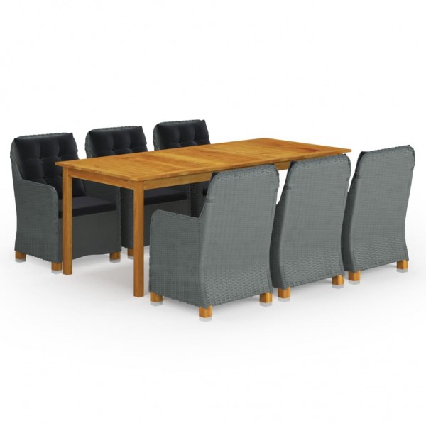 9 pcs conjunto de jantar para jardim cinzento-claro D