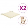 Almofadões p/ cadeiras jardim 2pcs 40x40x4 cm oxford cor creme 1
