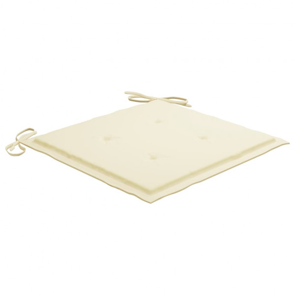 Cojines de silla de jardín 2 uds tela Oxford crema 40x40x3 cm M 3