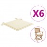 Almofadões p/ cadeiras jardim 6pcs 40x40x4 cm oxford cor creme 1