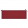 Cojín de banco de jardín tela Oxford rojo tinto 150x50x3 cm 2
