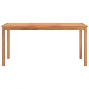 Mesa de comedor de jardín madera maciza de teca 160x80x77 cm H