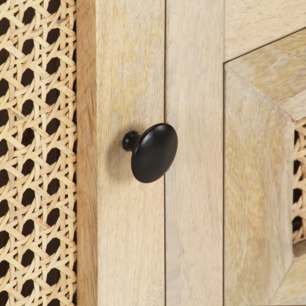 Mueble para TV madera maciza mango y caña natural 120x30x40 cm M 3