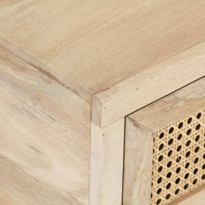 Mesa de centro 90x50x37 cm mangueira maciça e palhinha natural H