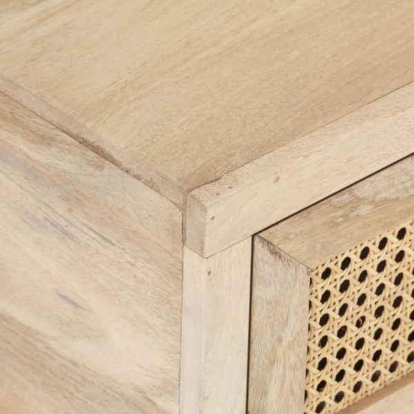 Mesa de centro madera maciza mango y caña natural 90x50x37 cm M 2