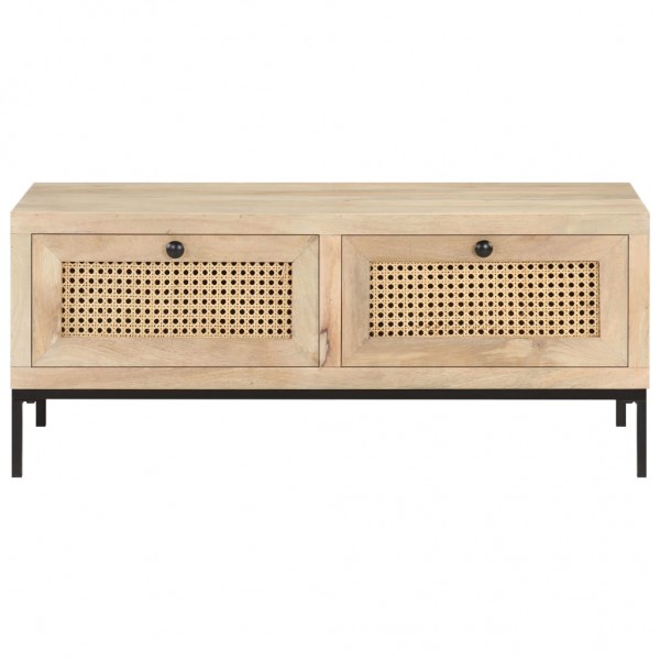 Mesa de centro 90x50x37 cm mangueira maciça e palhinha natural M 3