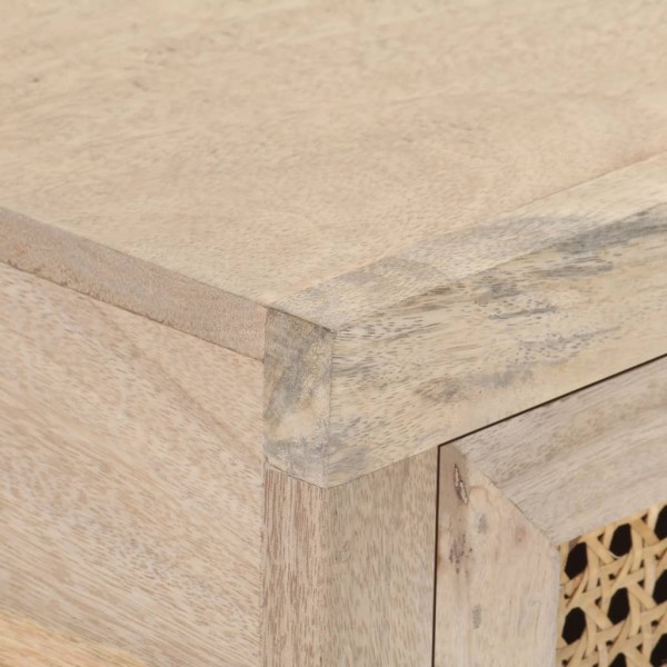 Mesa consola 100x35x76 cm mangueira maciça e palha natural M 2