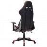 Cadeira gaming c/ apoio de pés couro artificial preto/vermelho 4