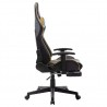 Cadeira gaming c/ apoio de pés couro artificial preto/dourado 3