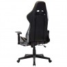 Silla de gaming con reposapiés cuero sintético negro y dorado 4