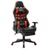 Cadeira gaming c/ apoio de pés couro artificial preto/laranja 1