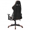 Silla de gaming con reposapiés cuero sintético negro y naranja 4