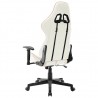 Silla de gaming de cuero sintético blanco y rosa 4