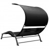 Tumbona doble con toldo textilene negro 4