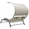 Tumbona doble con toldo textilene crema 4
