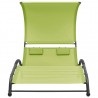 Tumbona doble con toldo textilene verde 2