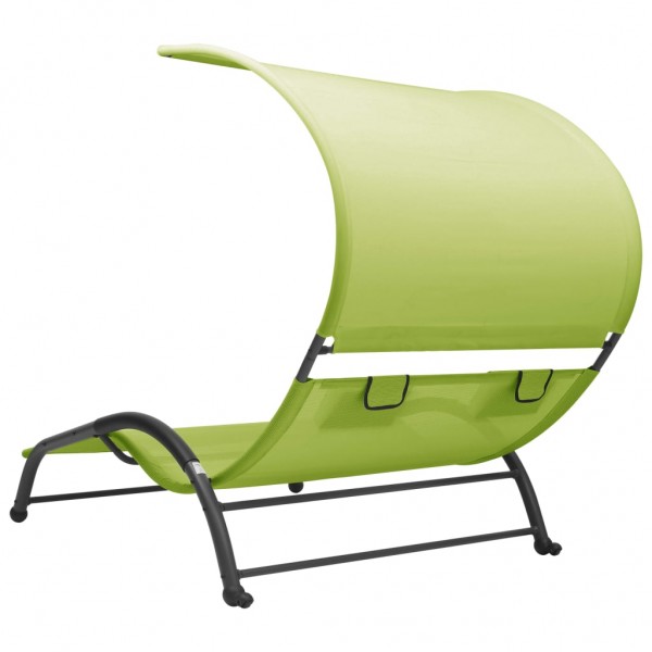 Tumbona doble con toldo textilene verde M 4