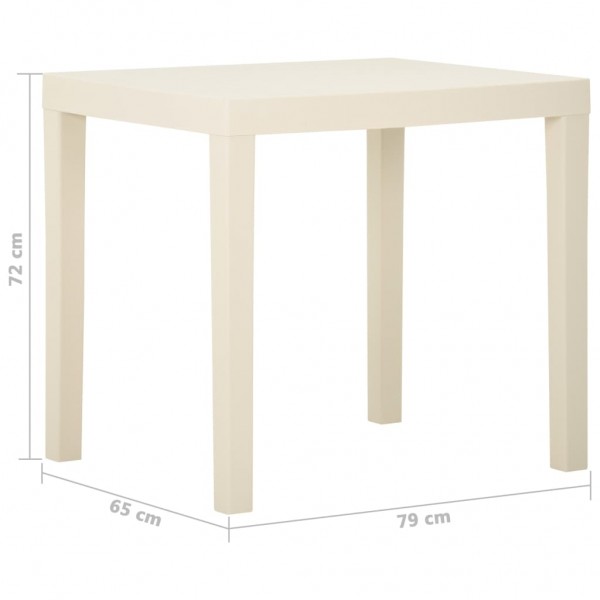 Mesa de jardim 79x65x72 cm plástico branco M 5