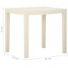 Mesa de jardim 79x65x72 cm plástico branco 5