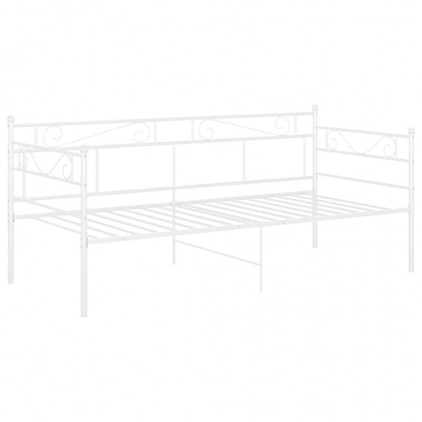 Estructura de sofá cama de metal blanco 90x200 cm M 3