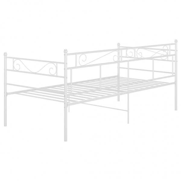 Estructura de sofá cama de metal blanco 90x200 cm M 5