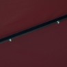 Guarda-sol de jardim c/ luzes LED e poste de aço 300 cm bordô 3