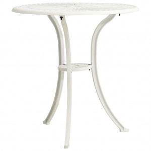 Mesa de jardim 62x62x65 cm alumínio fundido branco H