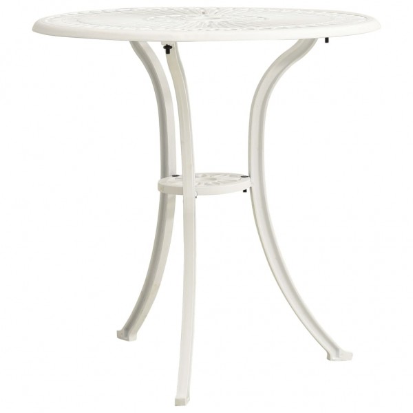 Mesa de jardim 62x62x65 cm alumínio fundido branco M 2
