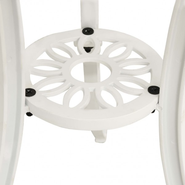 Mesa de jardim 62x62x65 cm alumínio fundido branco M 5
