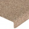 Alfombrilla de escalera 15 uds tela punzonada crema 65x21x4 cm 5