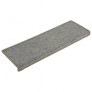 Alfombras de peldaños de escalera 15uds blanco y gris 65x21x4cm H