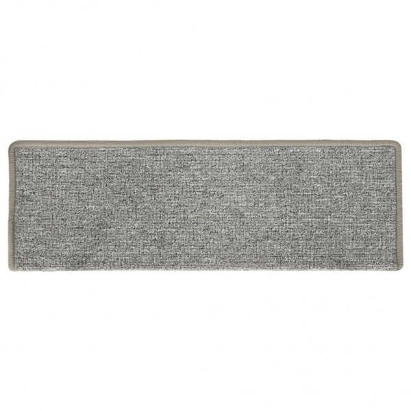 Tapetes de degraus de escada 15uds branco e cinza 65x21x4cm M 4